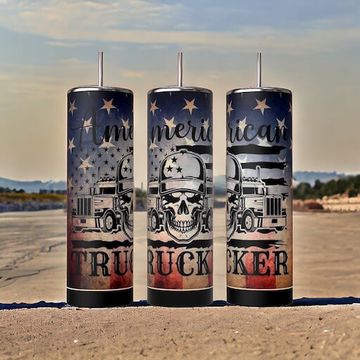 American Trucker Tumbler: Hit the Road in Style